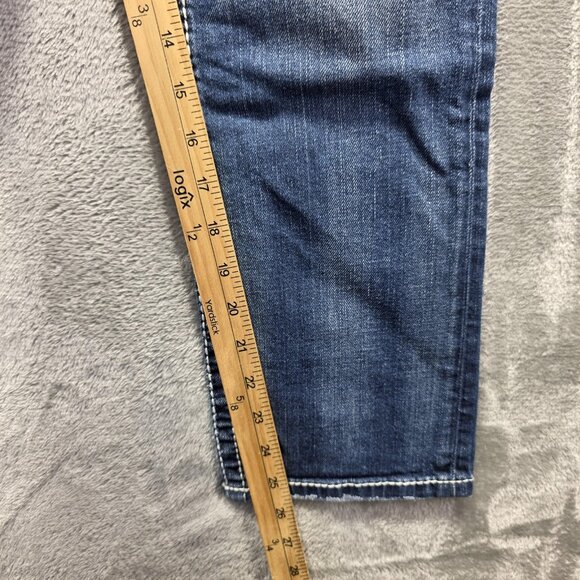 Silver Jeans Co Capri Jeans Womens 27 Blue Natsuki Thick Stitch Embroidered - Picture 9 of 11